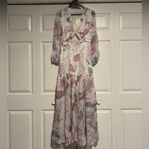 UNTAMED PETALS BY AMANDA JUDGE Paisley Long Sleeve Dress with Pearls